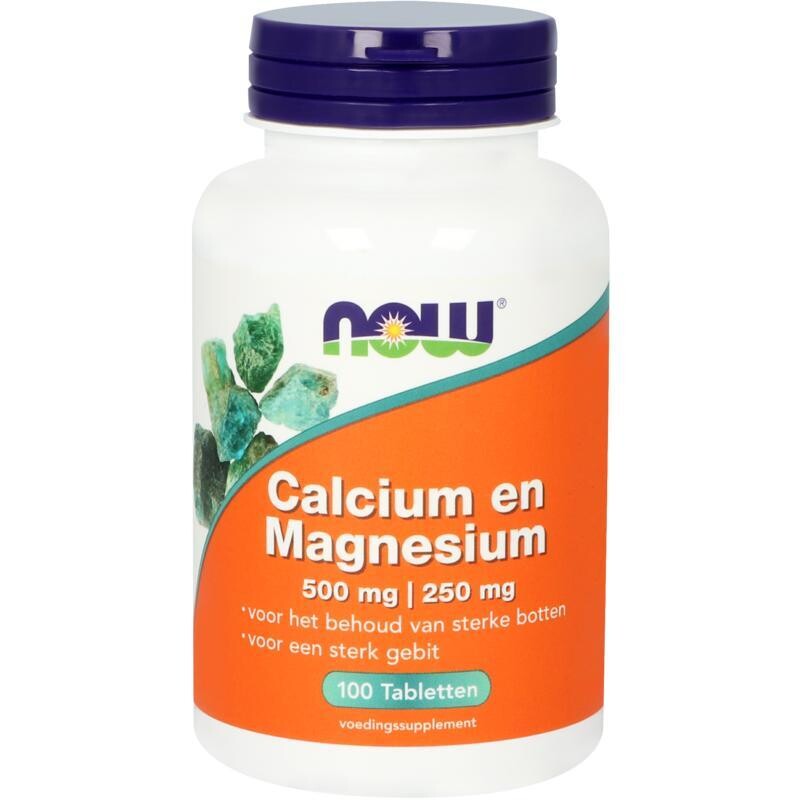 NOW - Calcium 500 mg en magnesium 250 mg - 100 tabletten