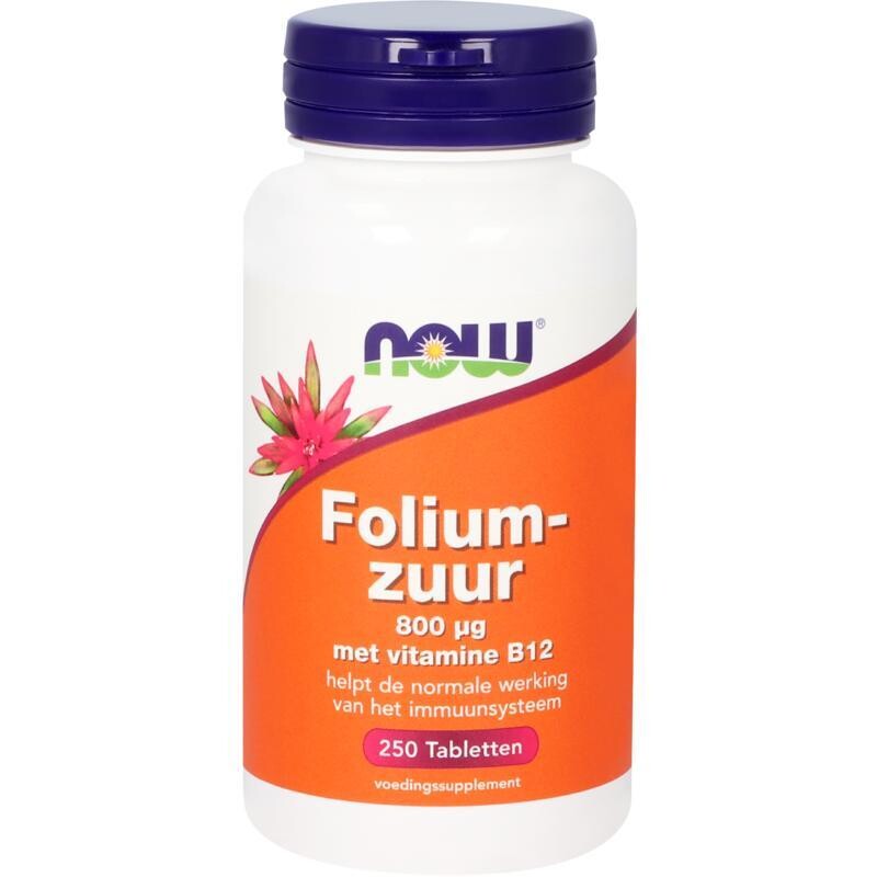 NOW - Foliumzuur 800 mcg - 250 tabletten