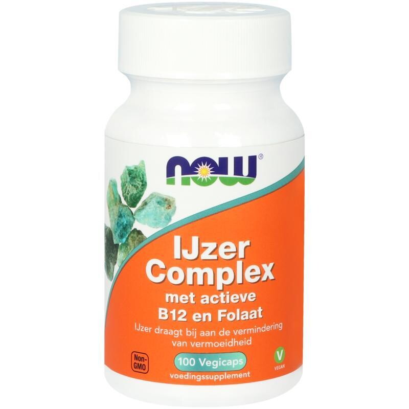 NOW - IJzer Complex met actieve B12 en folaat - 100 veicaps
