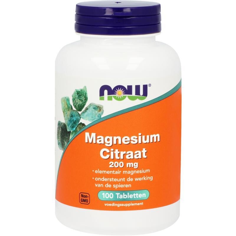 NOW - Magnesium citraat 200 mg - 100 tabletten