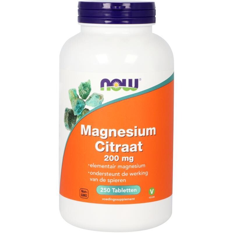 NOW - Magnesium citraat 200 mg - 250 tabletten