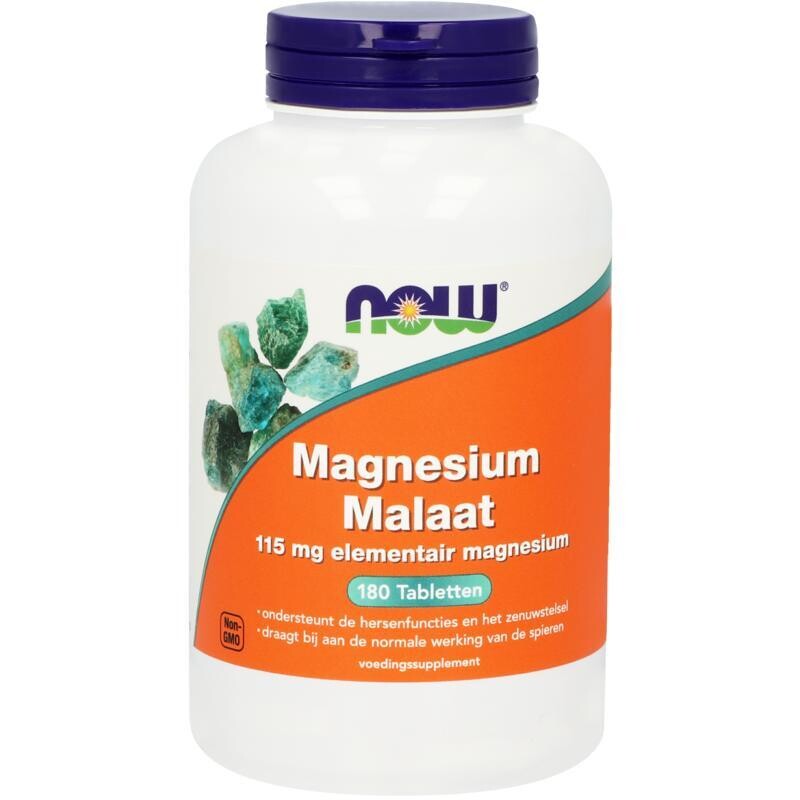 NOW - Magnesium malaat 115 mg - 180 tabletten