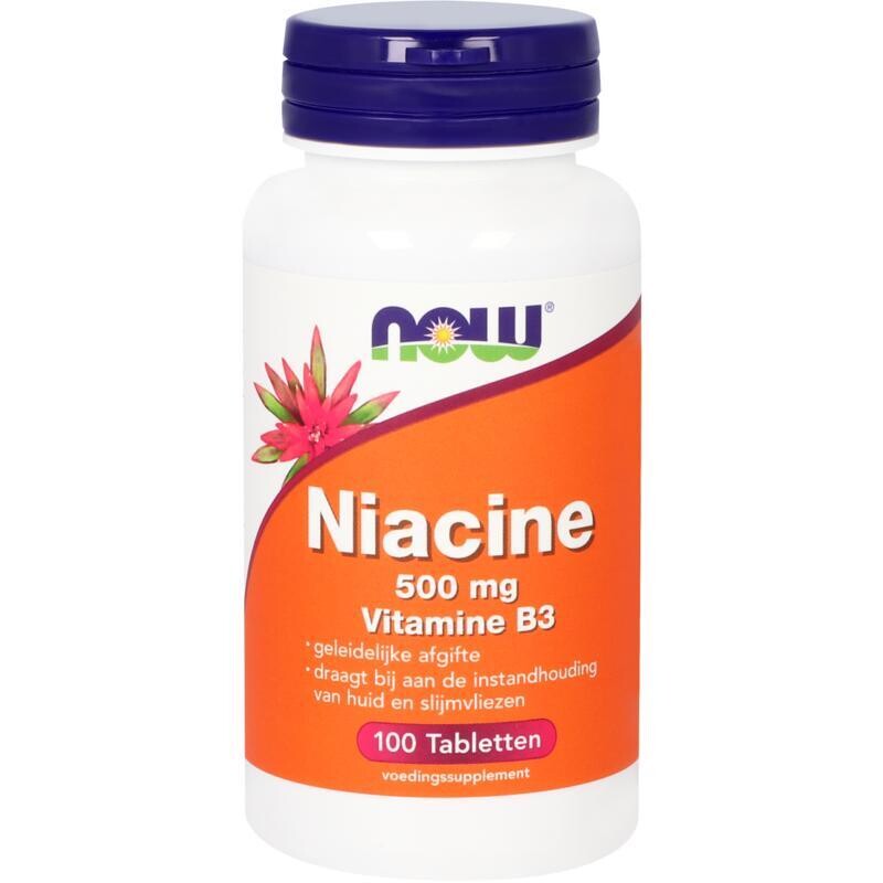 NOW - Niacine 500 mg vitamine B3 - 100 tabletten