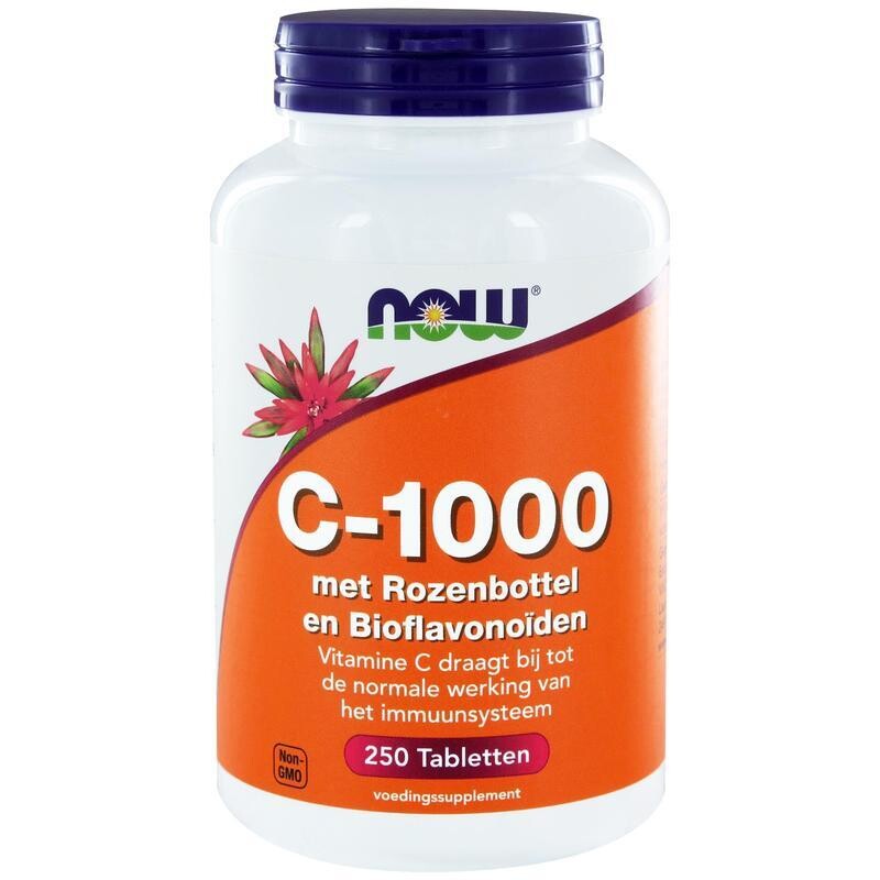 NOW - Vitamine C-1000 met rozenbottel en bioflavonoiden - 250 tabletten