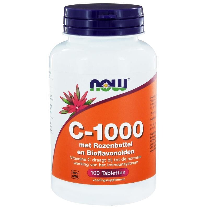 NOW - Vitamine C-1000 met rozenbottel en bioflavonoiden - 100 tabletten