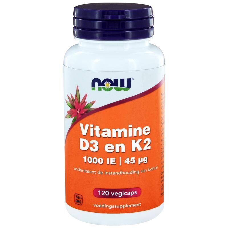 NOW - Vitamine D3 1000IE & Vitamine K2 - 120 vegicaps