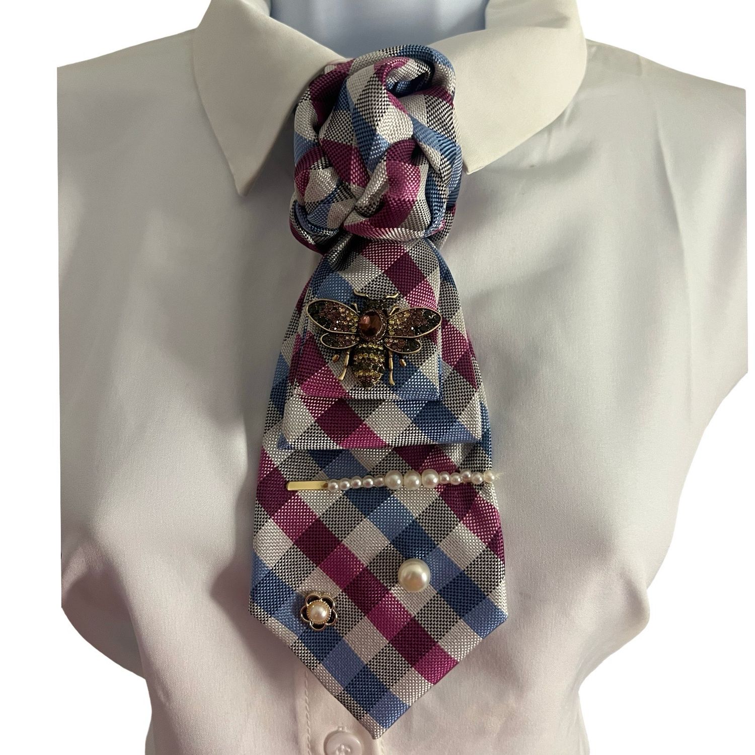 Plaid Bumblebee Junk Tie