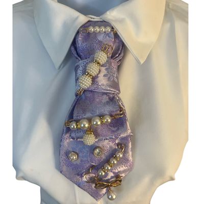 Lavender Stitched Junk Tie