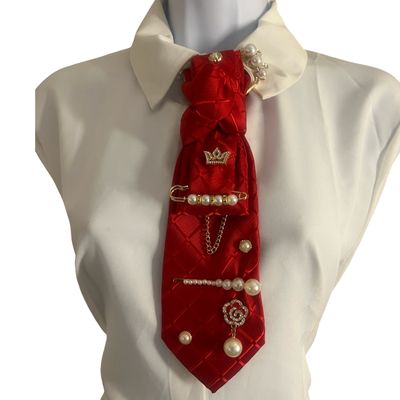 Patterned Red Tie