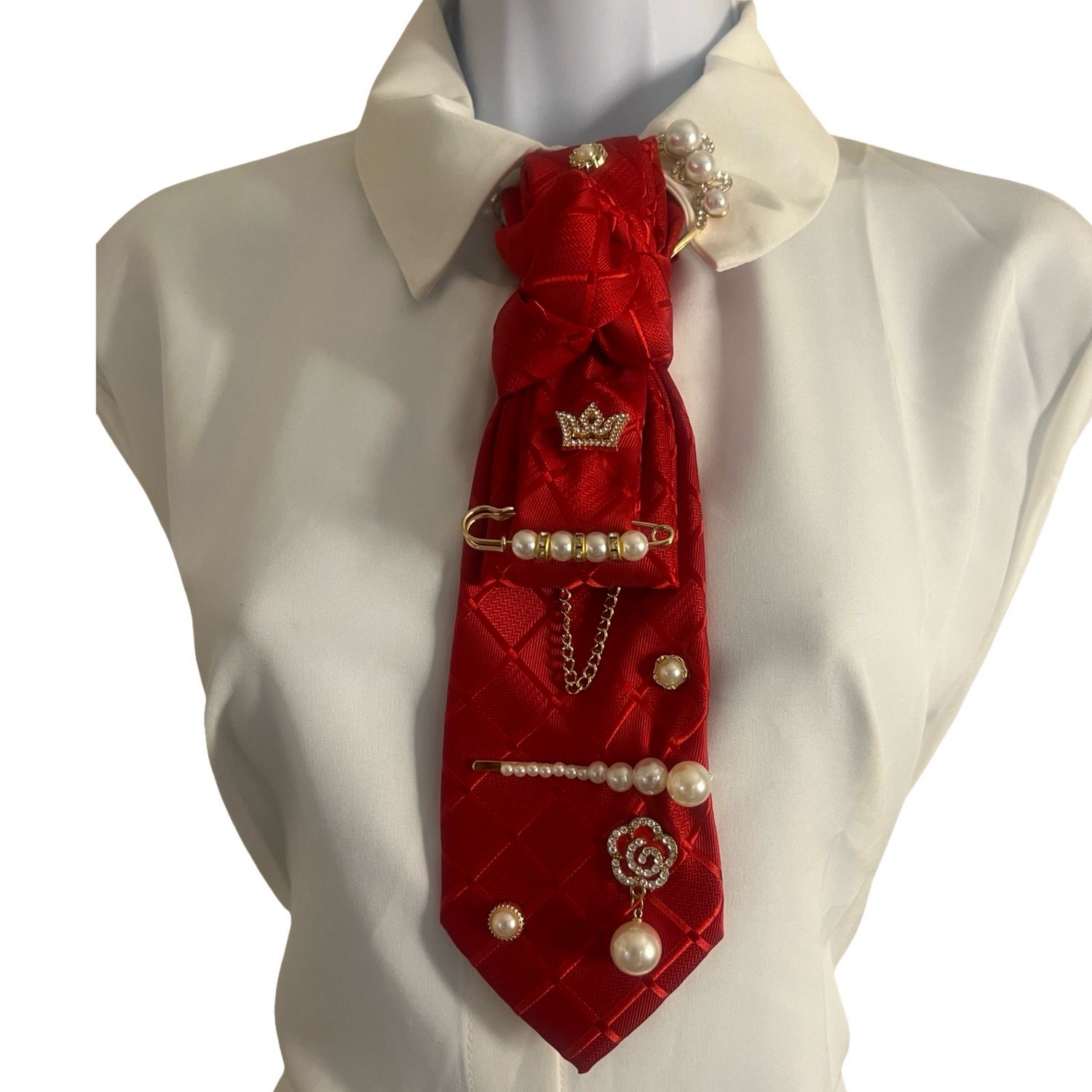 Patterned Red Tie