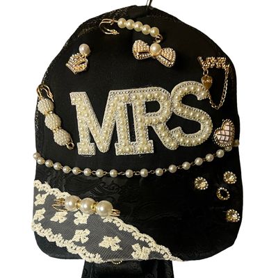 Mrs. Black And Pearl Paisley Tie And Har Set