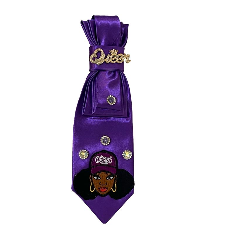 Purple Queen Patch Junk Tie