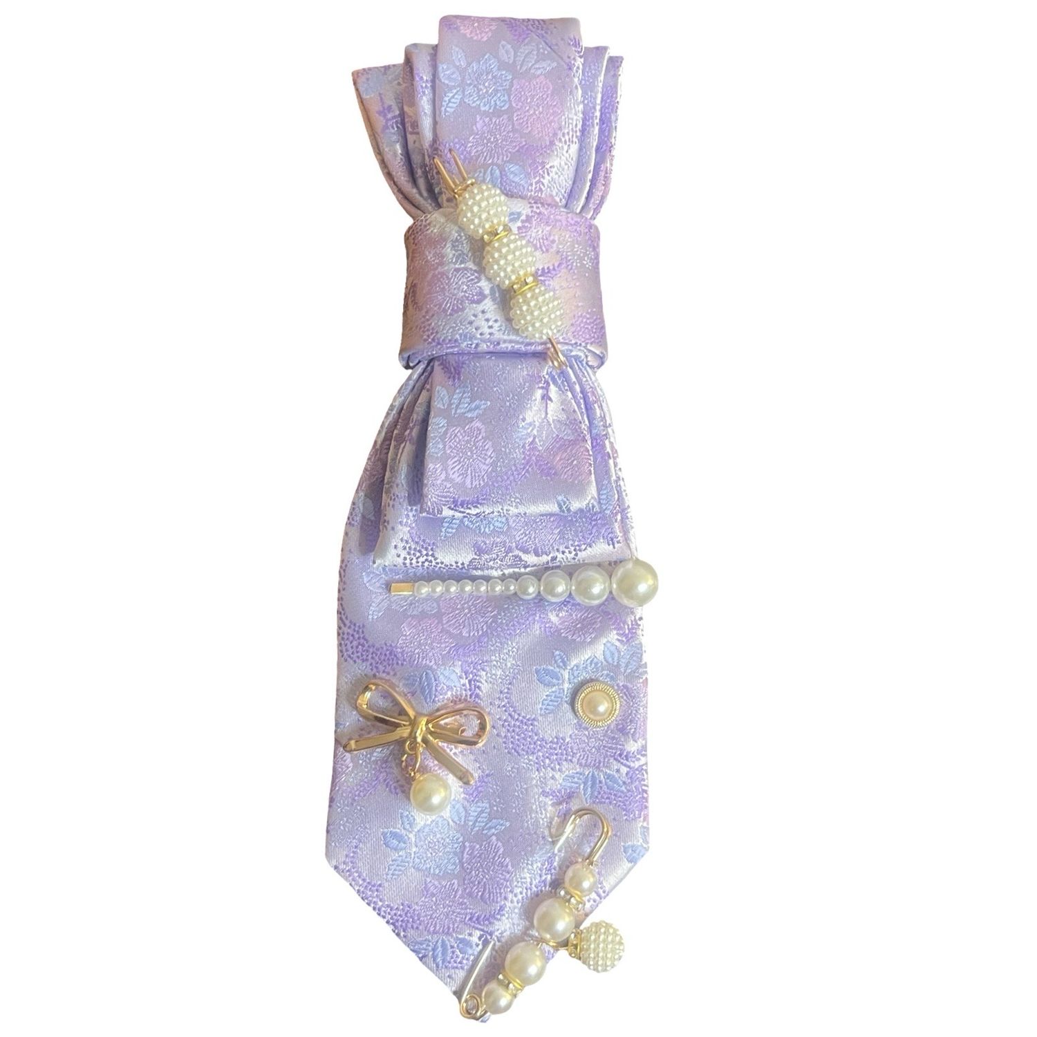 Lavender Stitched Junk Tie