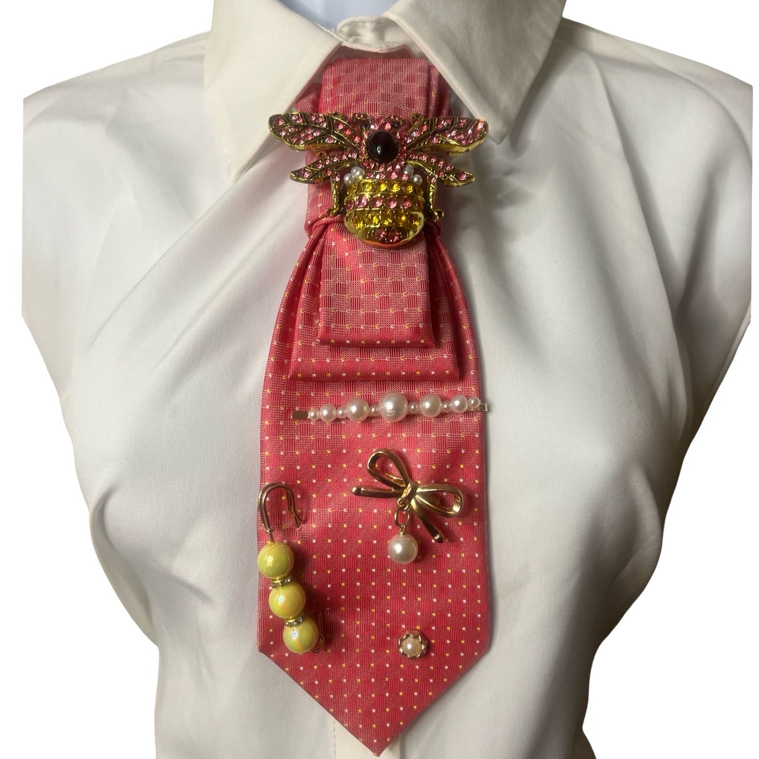 Pink Bumblebee Junk Tie