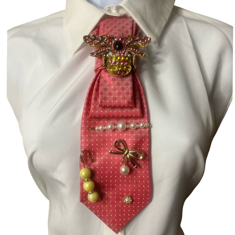 Pink Bumblebee Junk Tie