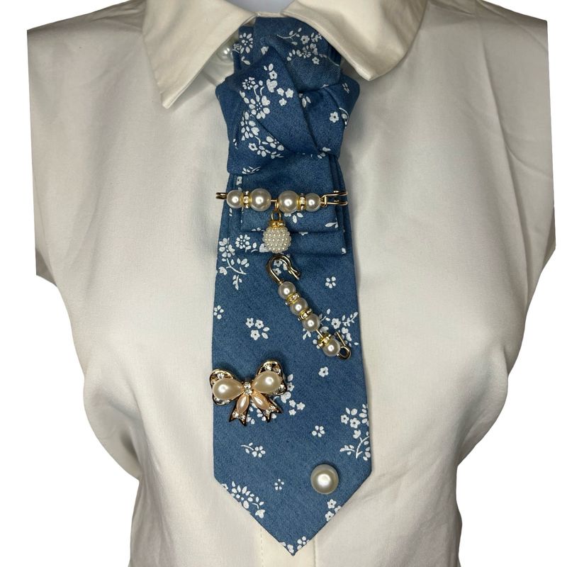 Denim Patterned Junk Tie