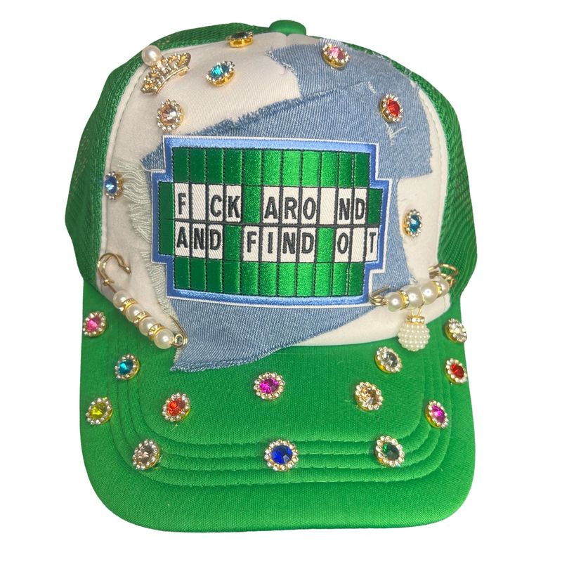 FAFO Junk Hat Green Color Stones