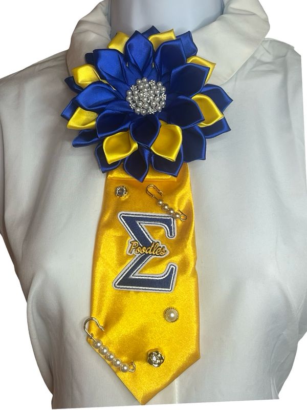 Sigma Gamma Rho Big Bow Yellow Junk Tie
