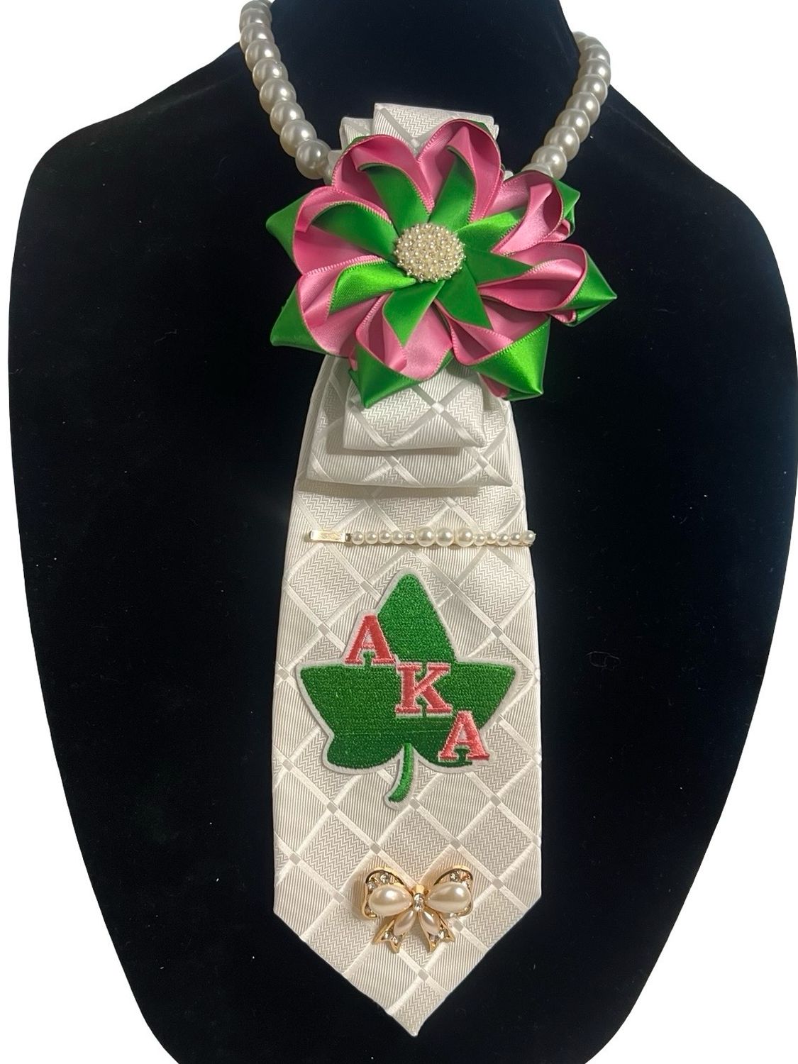 AKA Flower Tie White