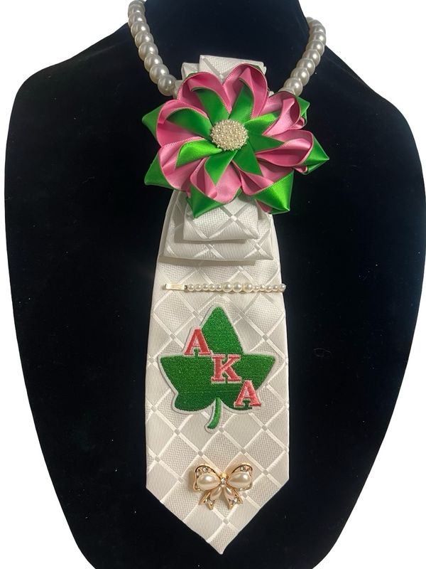 AKA Flower Tie White