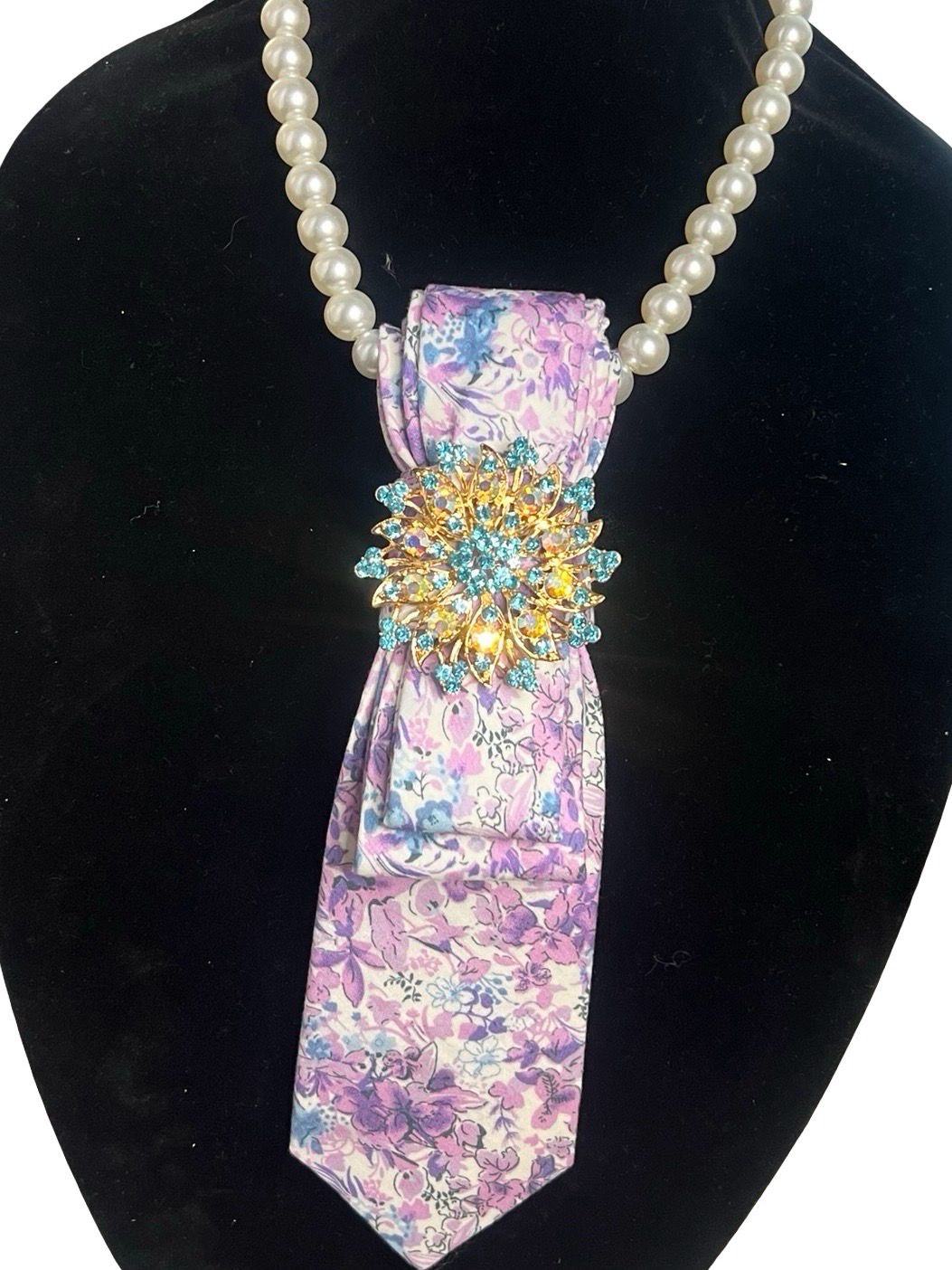 Purple And Turquoise Junk Tie