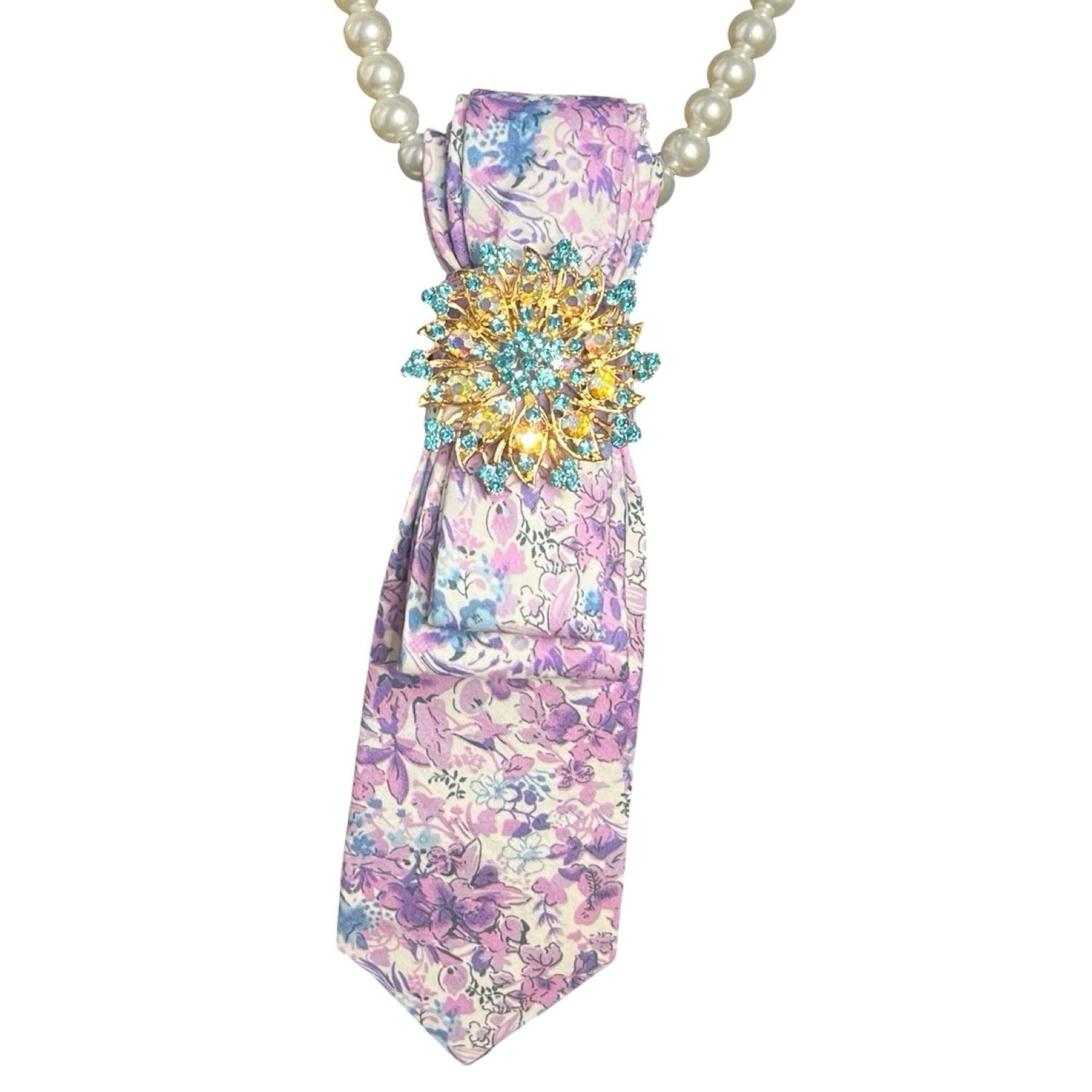 Purple And Turquoise Junk Tie