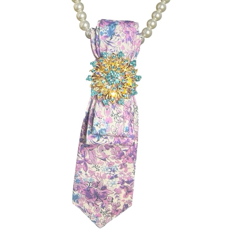 Purple And Turquoise Junk Tie
