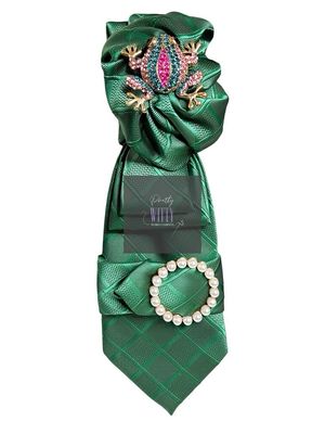 Green Patterned Frog Tie