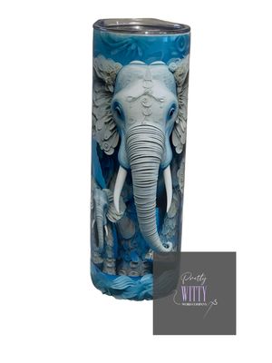20 oz Turquoise Elephant Tumbler
