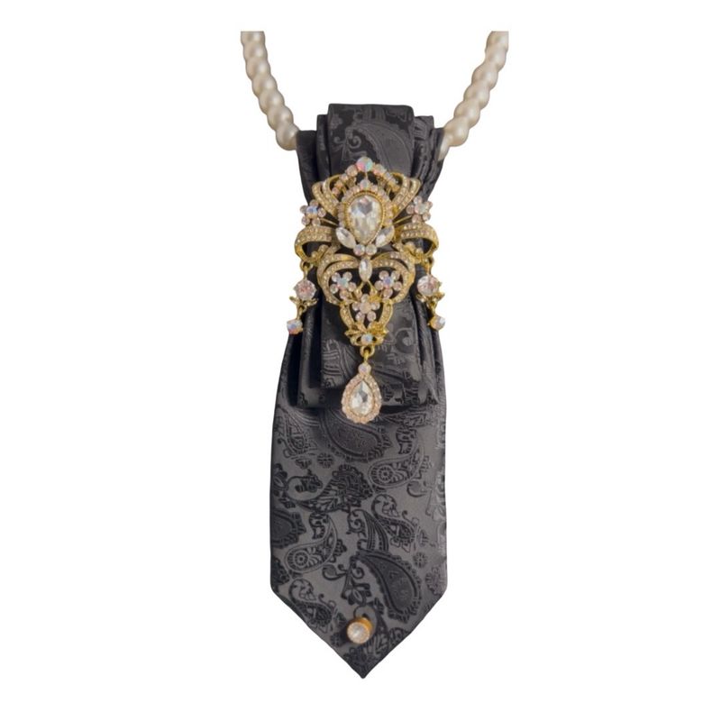 Queen Mother Black Paisley Tie