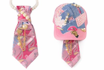Pink Paisley Hat And Tie Set