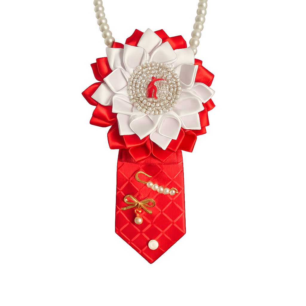 Red And White Pendant Tie