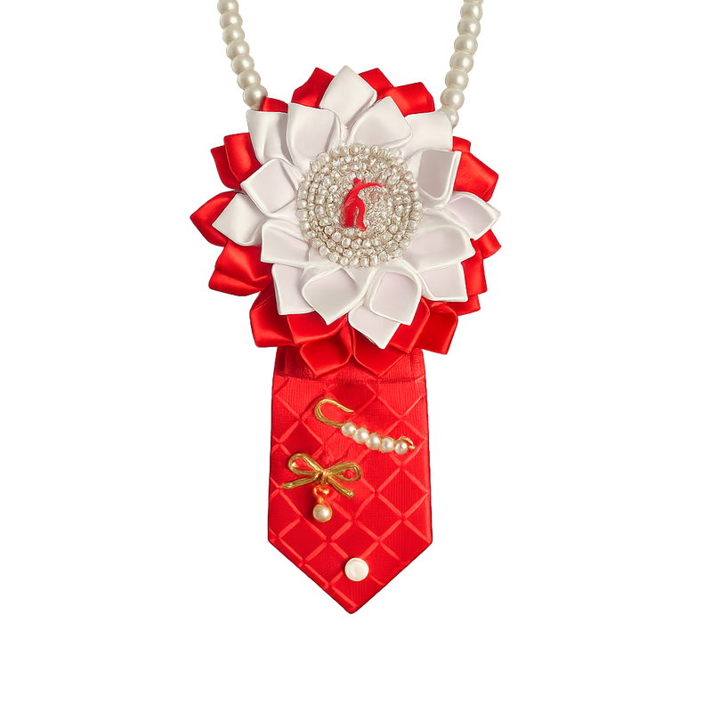 Red And White Pendant Tie