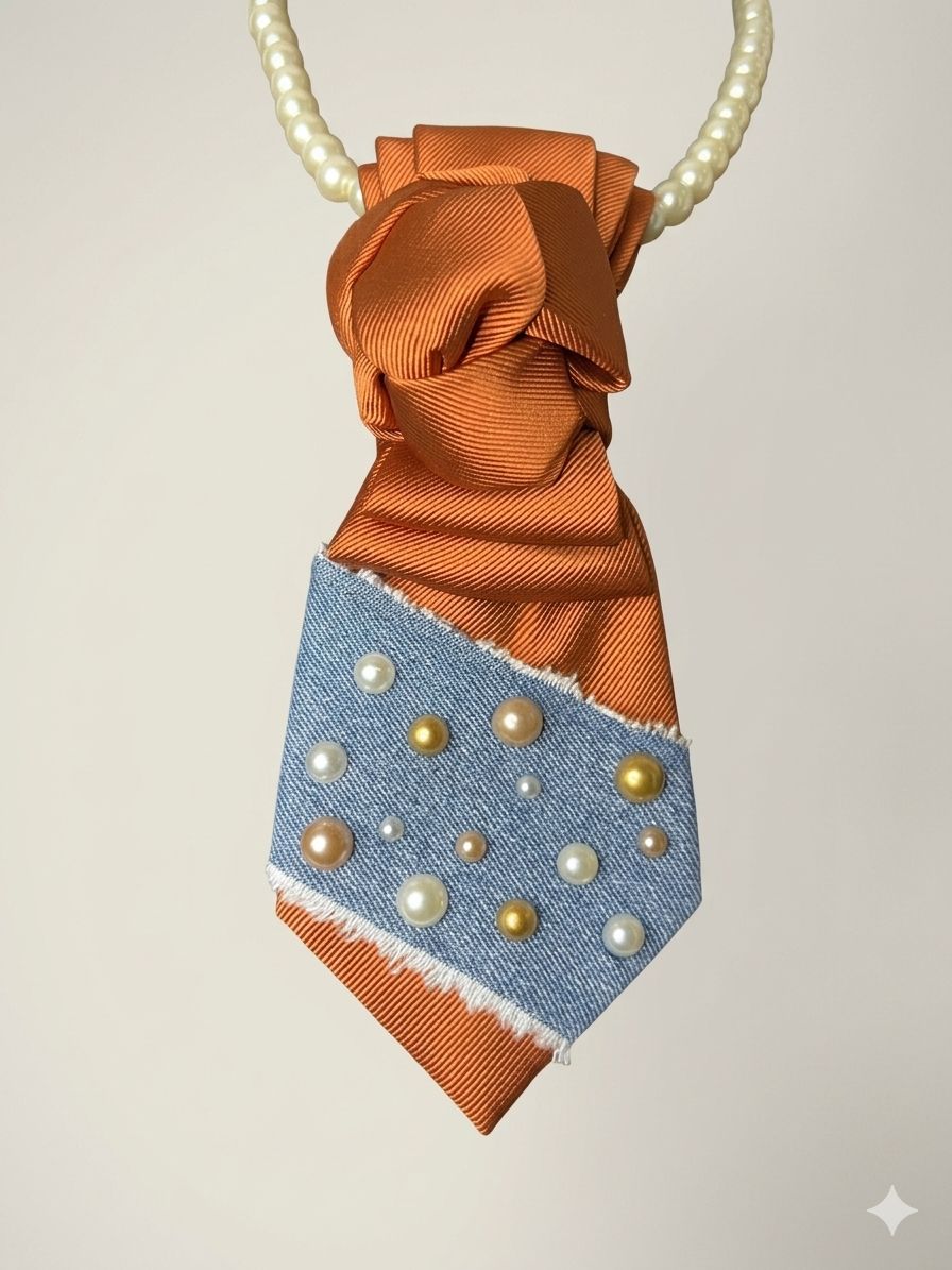 Bronze And Denim Junk Tie