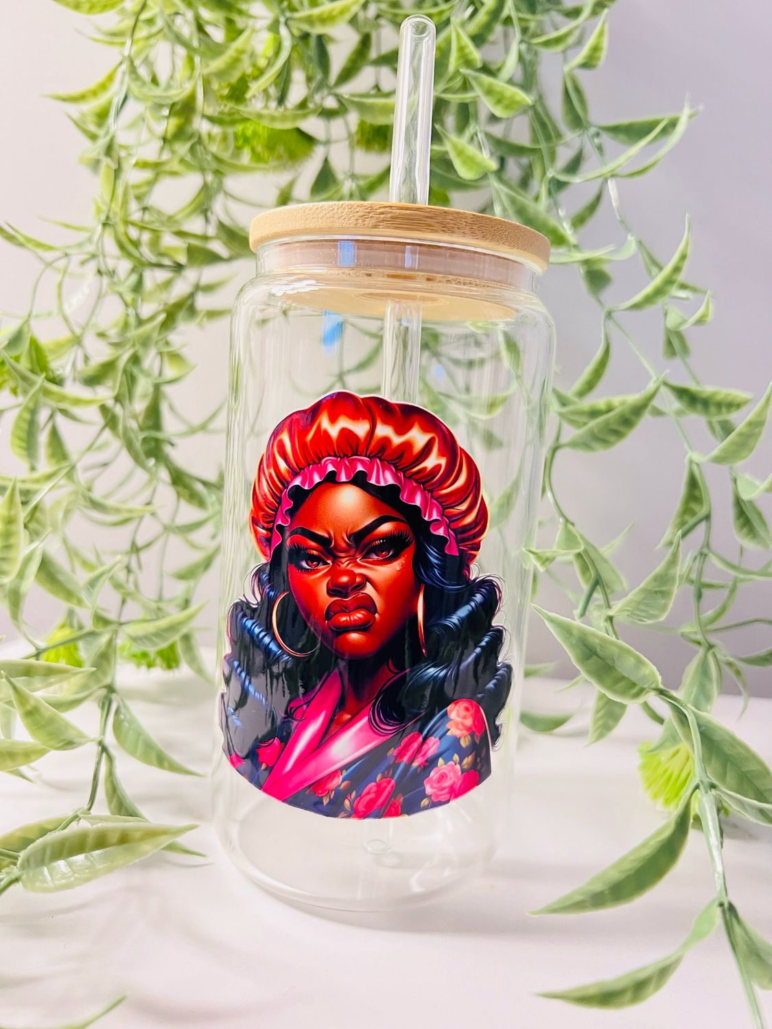 “Don’t Start None” 16oz Glass Cup With Straw