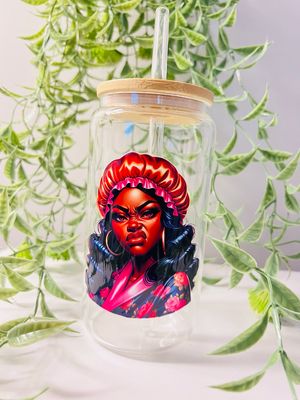 “Don’t Start None” 16oz Glass Cup With Straw