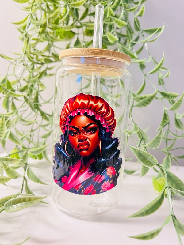 “Don’t Start None” 16oz Glass Cup With Straw