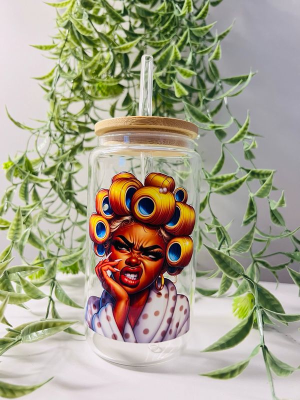 Curling Up… Not Calming Down 16oz Glass Tumbler