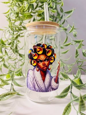 Soft Life, Hard No 16oz Glass Cup