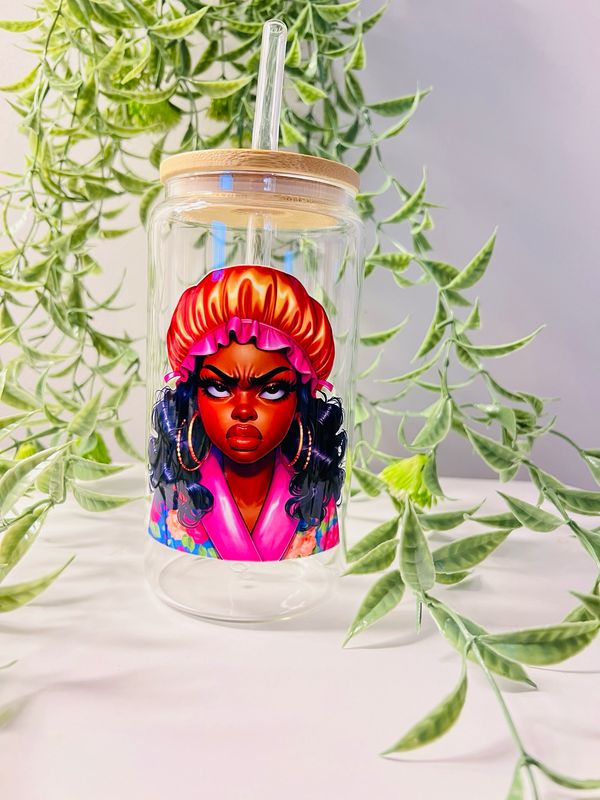 Too Glam To Give A Damn 16oz Glass Cup