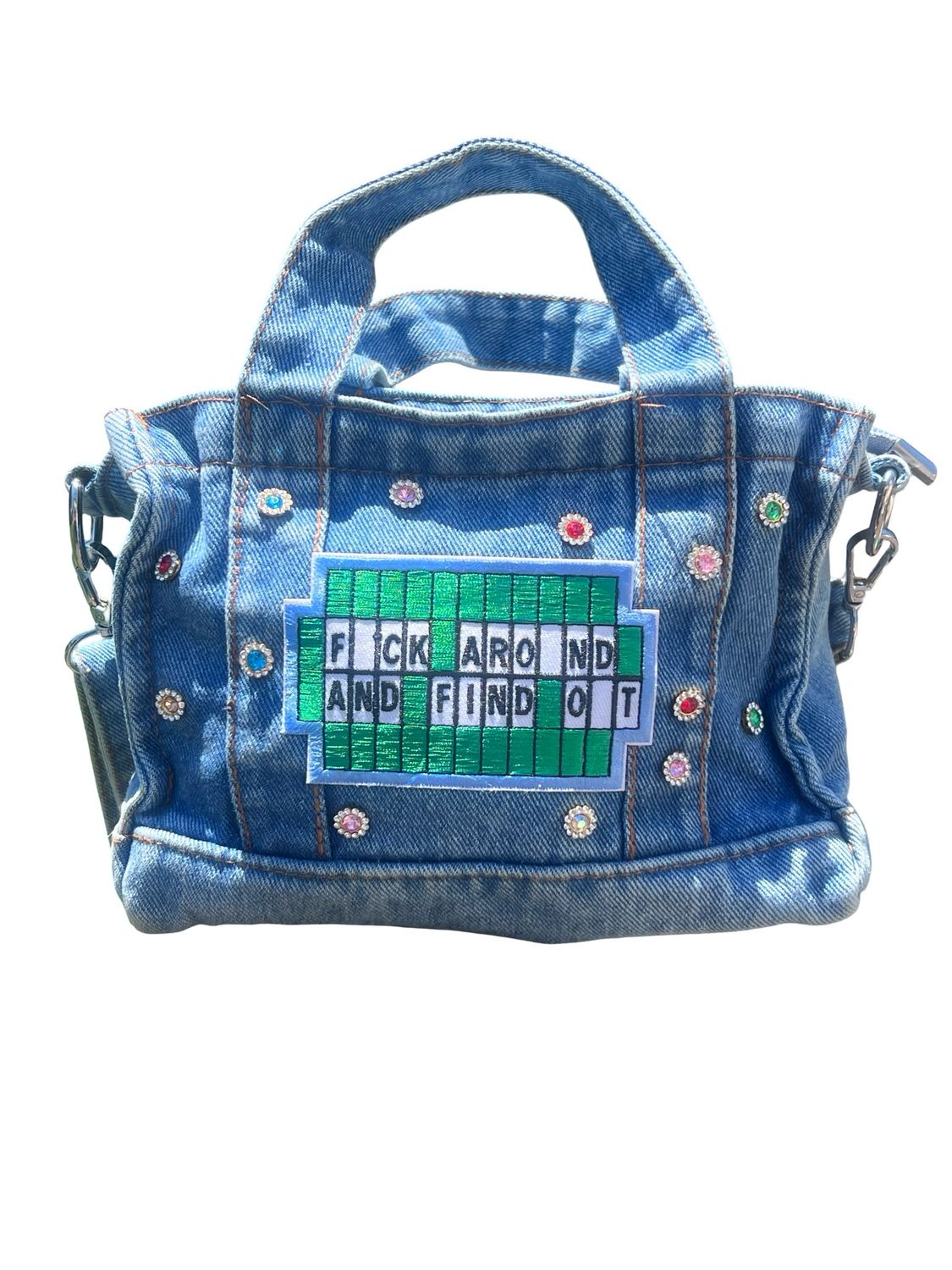 Mini Denim Crossbody Tote Bad (8x6x4)