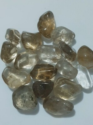 Citrine smoky untreated tumbled stone small