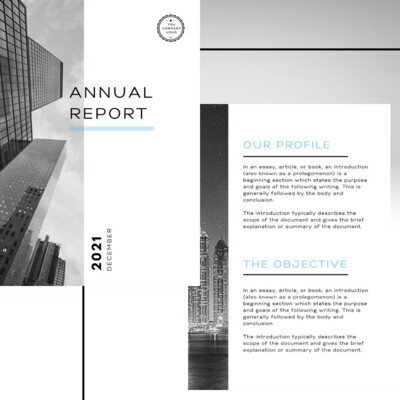 Annual Report Template | Board Meeting Report | Annual Review | Annual Review &amp; Strategy | Annual Presentation
