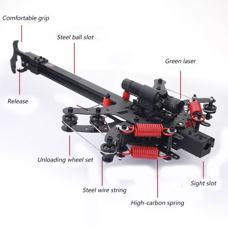 JWS-2 Slingshot Bow with 30 pcs Steelballs Cartridge and Laser Sight