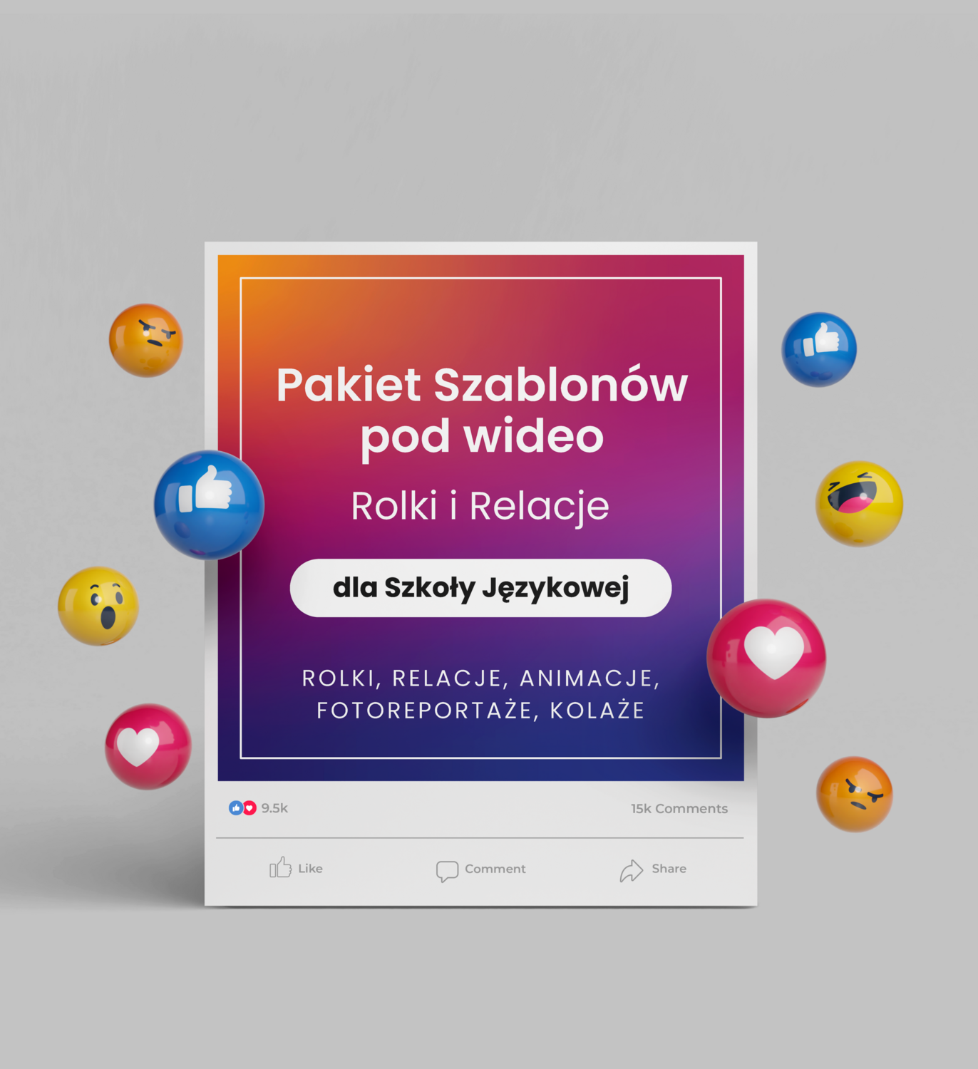 Pakiet Szablonów pod wideo: Rolki i Relacje