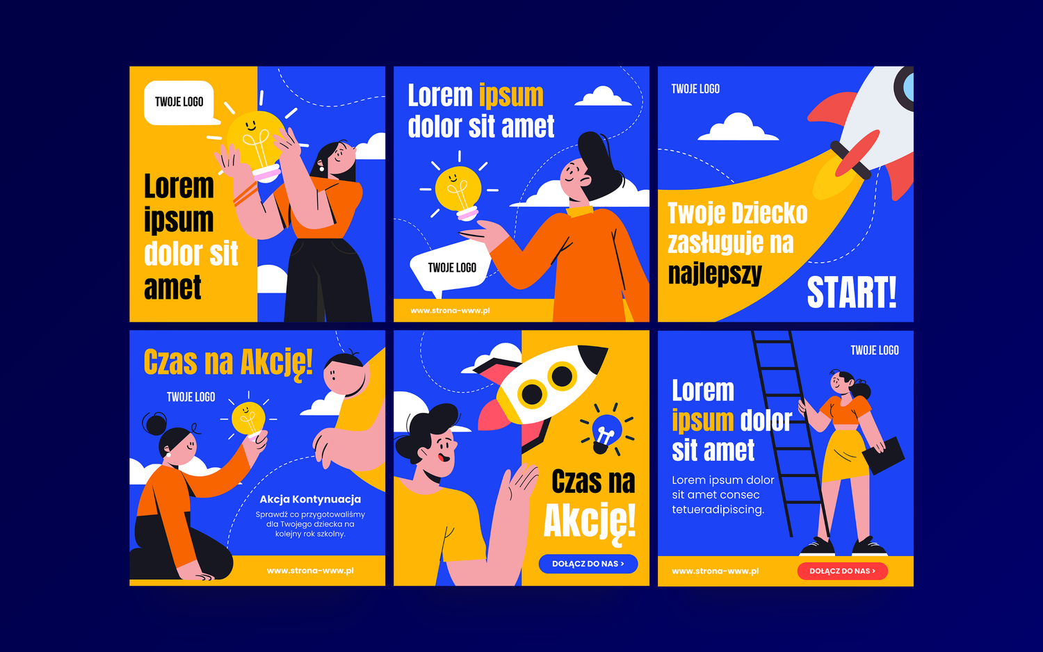 Pakiet Szablonów: Grafiki do postów "Akcja Rekrutacja!" (+bonus!)