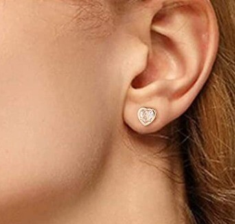 Heart initial studs