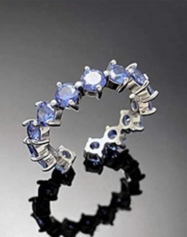 BTS JIMIN RING WOOING by Connie Woo, Choose Item: [3mm] Tanzanite - 4-prong compass layered rings - BTS JIMIN RING WOOING by Connie Woo