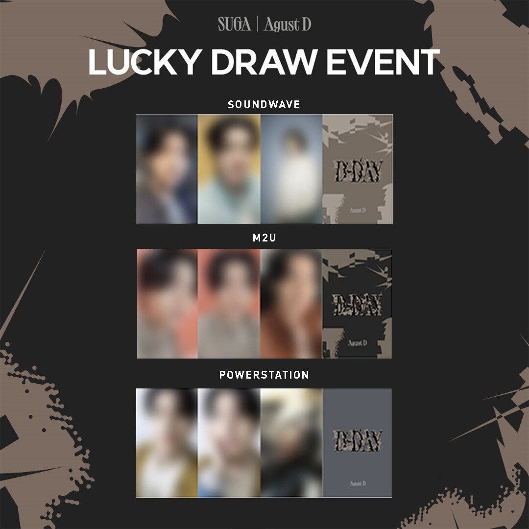 BTS SUGA 'Agust D' LUCKY DRAW EVENT #sugaagustd, Choose Item: Soundwave Photocard - BTS suga 'AgustD' LD EVENT