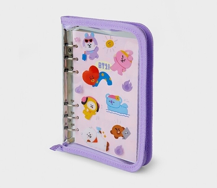 BT21 Official 6-Ring Clear PVC Binder 2024 Season Greetings